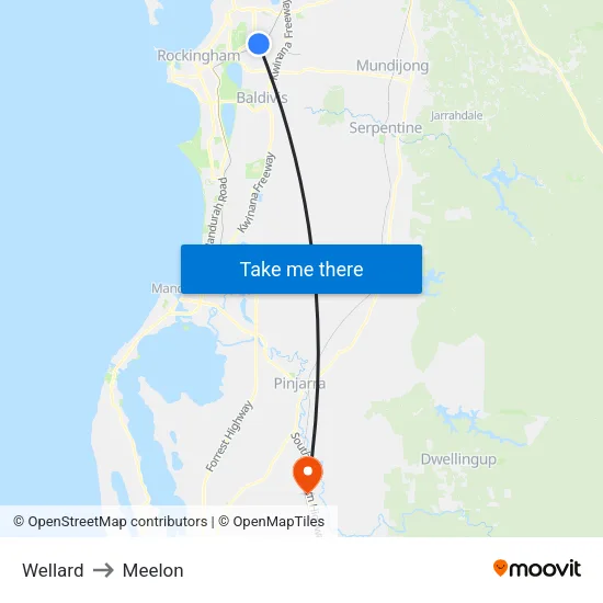 Wellard to Meelon map