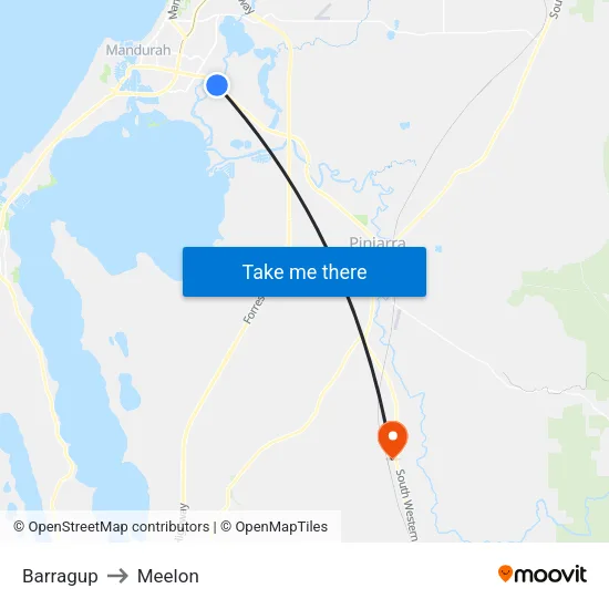 Barragup to Meelon map