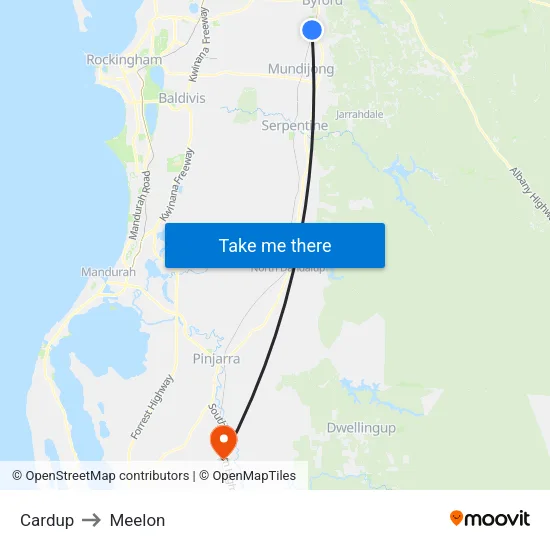 Cardup to Meelon map