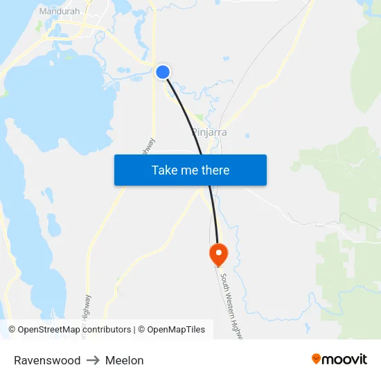 Ravenswood to Meelon map