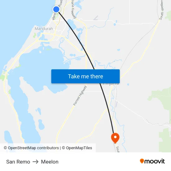 San Remo to Meelon map