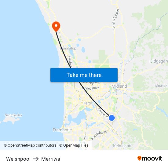 Welshpool to Merriwa map