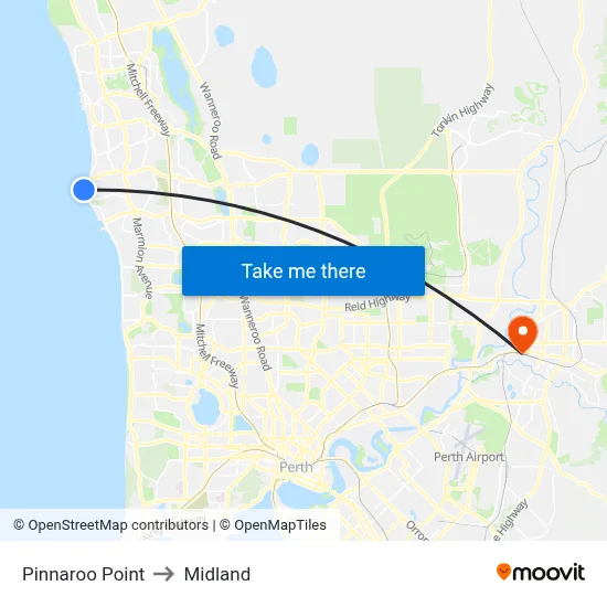 Pinnaroo Point to Midland map