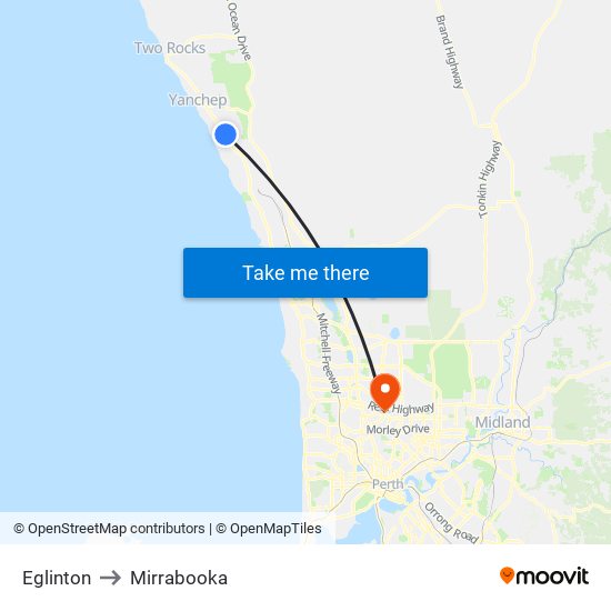 Eglinton to Mirrabooka map