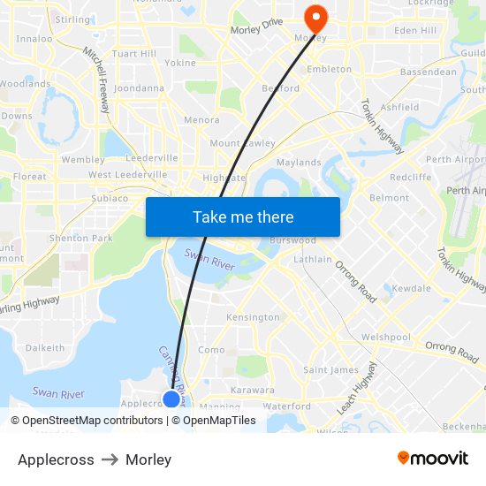 Applecross to Morley map