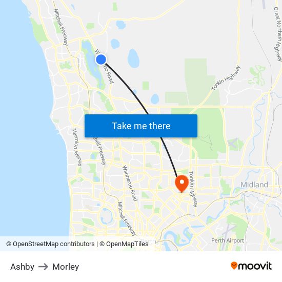 Ashby to Morley map