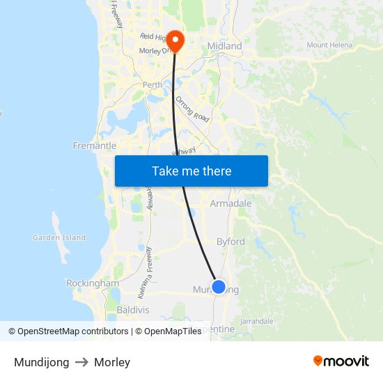 Mundijong to Morley map