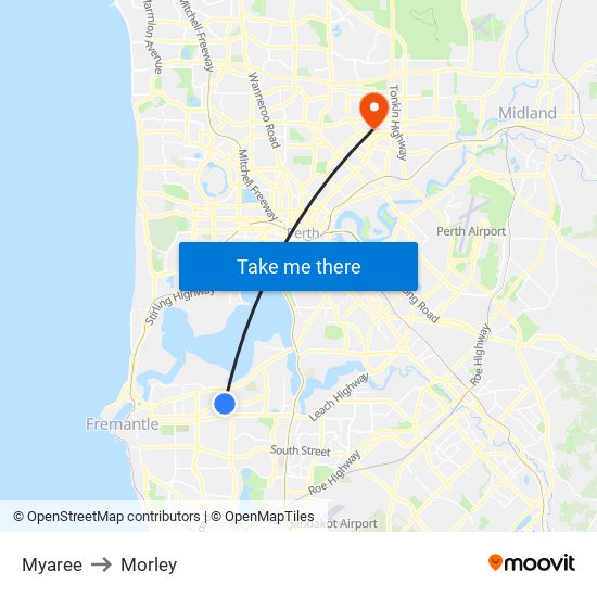 Myaree to Morley map