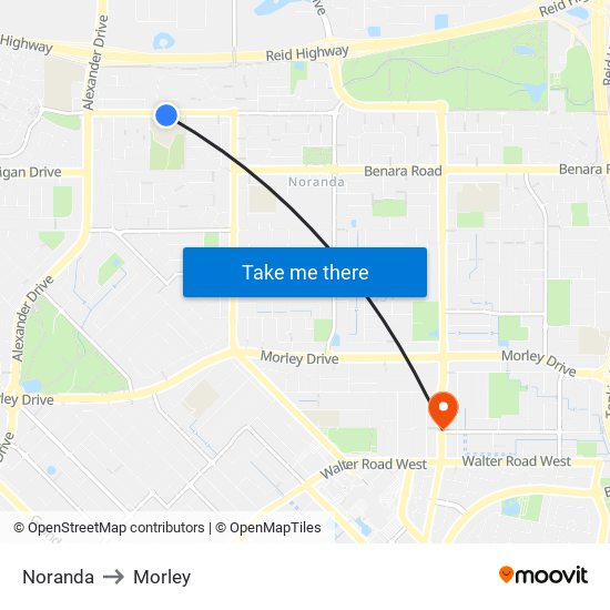 Noranda to Morley map