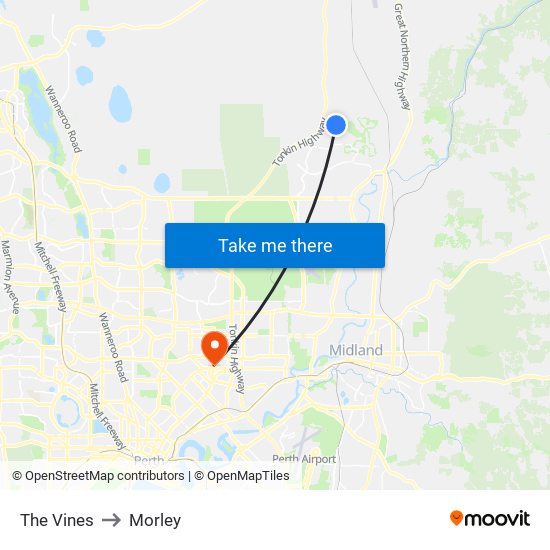The Vines to Morley map