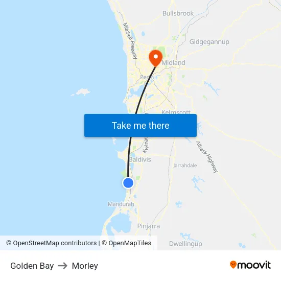 Golden Bay to Morley map