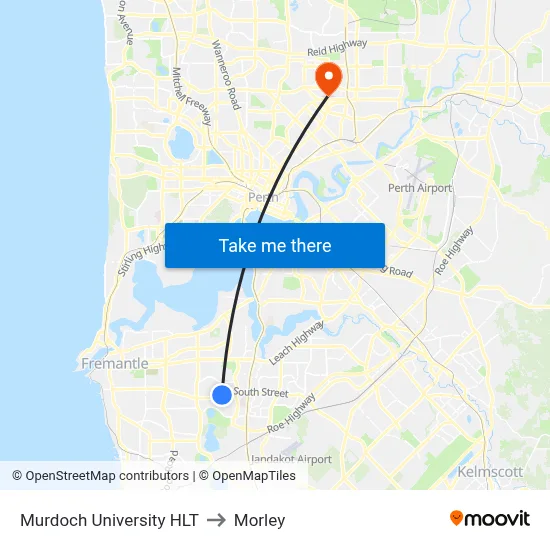 Murdoch University HLT to Morley map