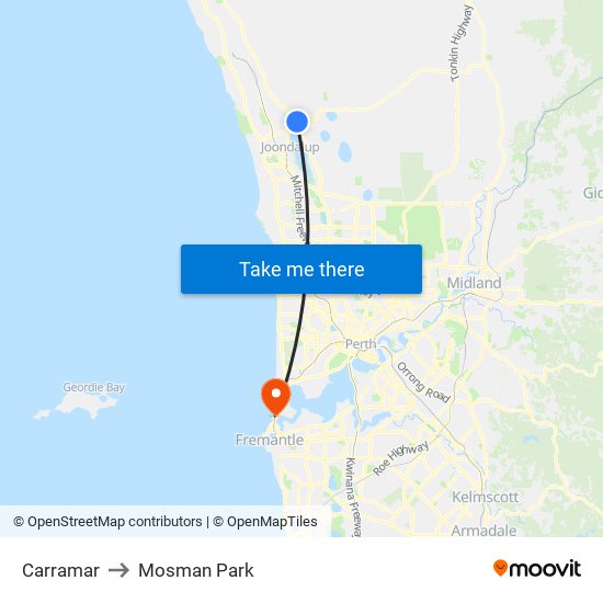 Carramar to Mosman Park map