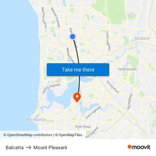 Balcatta to Mount Pleasant map