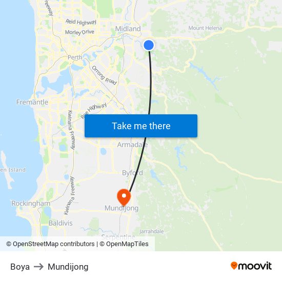 Boya to Mundijong map