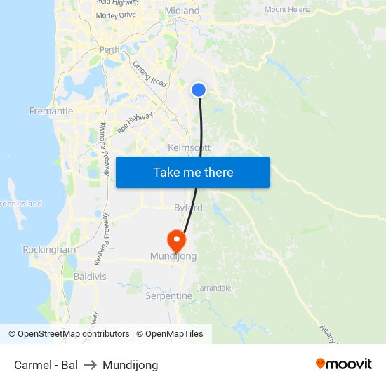 Carmel - Bal to Mundijong map