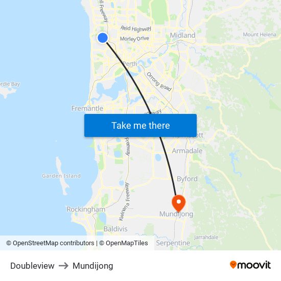 Doubleview to Mundijong map