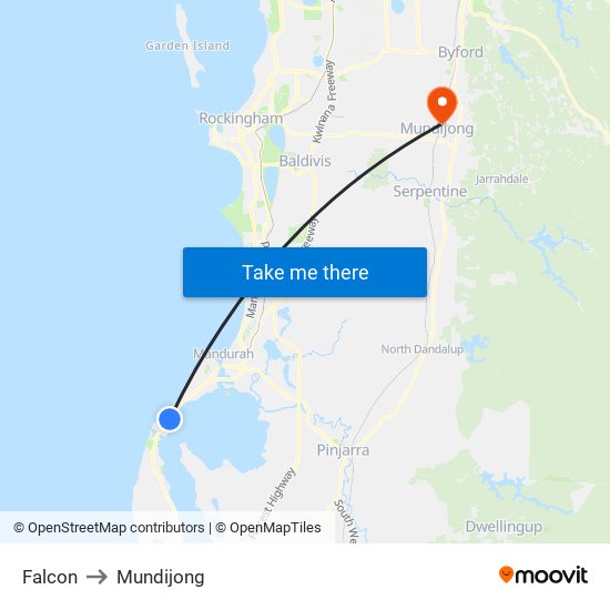 Falcon to Mundijong map