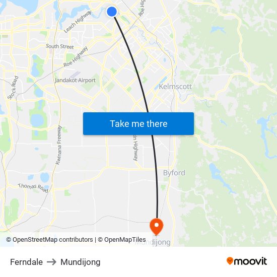 Ferndale to Mundijong map