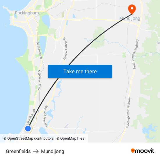 Greenfields to Mundijong map