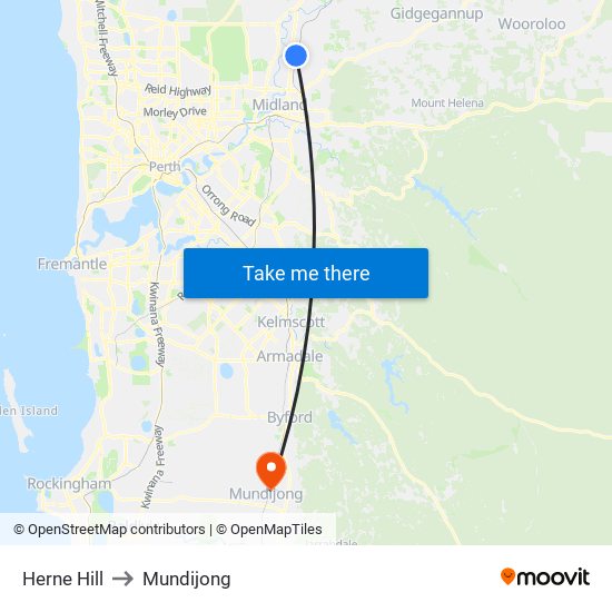 Herne Hill to Mundijong map