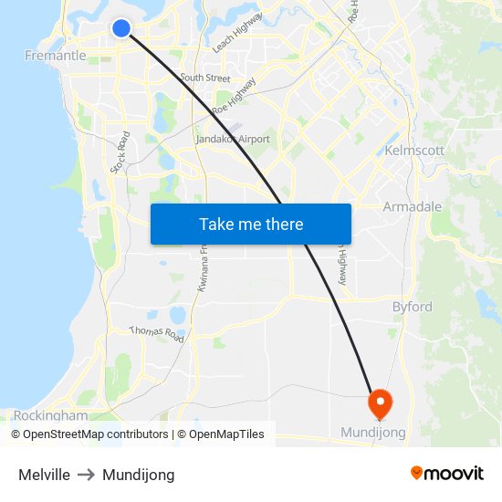 Melville to Mundijong map