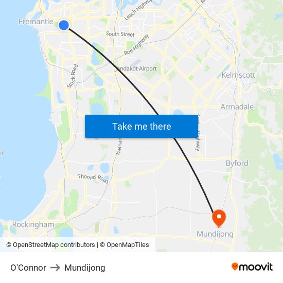 O'Connor to Mundijong map