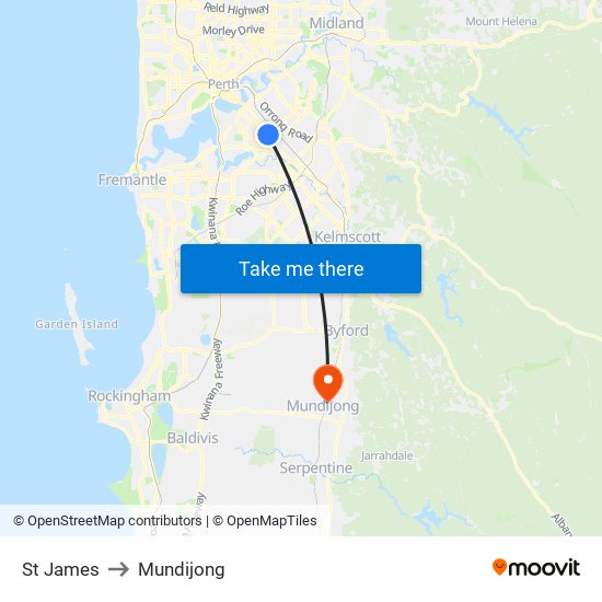 St James to Mundijong map