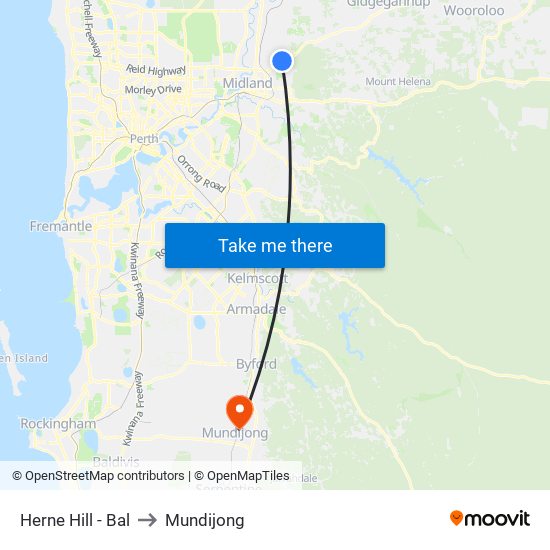 Herne Hill - Bal to Mundijong map