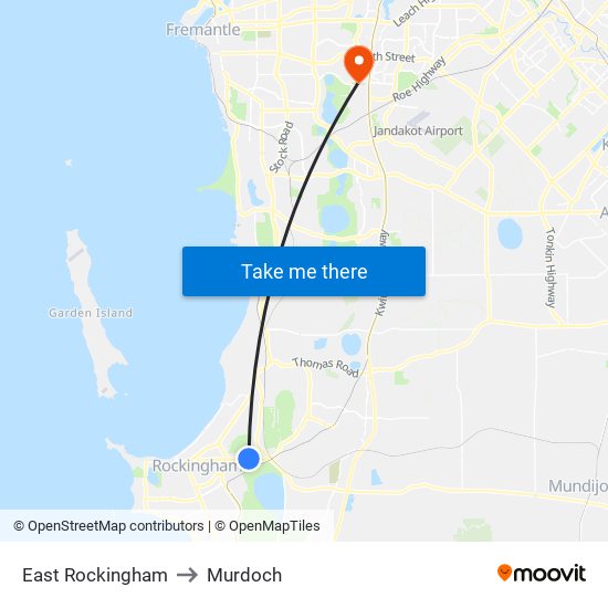 East Rockingham to Murdoch map