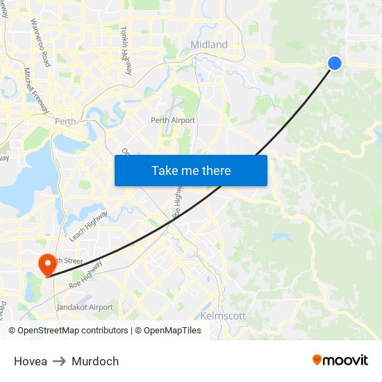 Hovea to Murdoch map