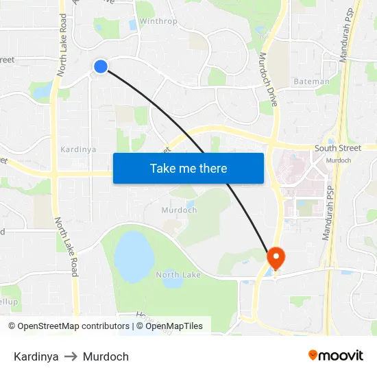 Kardinya to Murdoch map