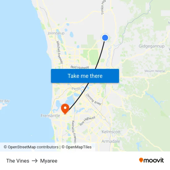 The Vines to Myaree map