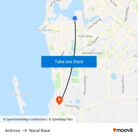 Ardross to Naval Base map