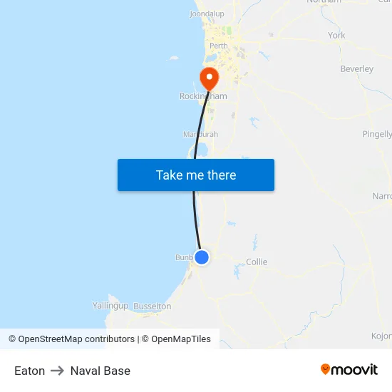 Eaton to Naval Base map