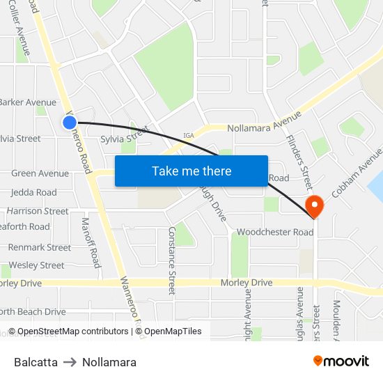 Balcatta to Nollamara map