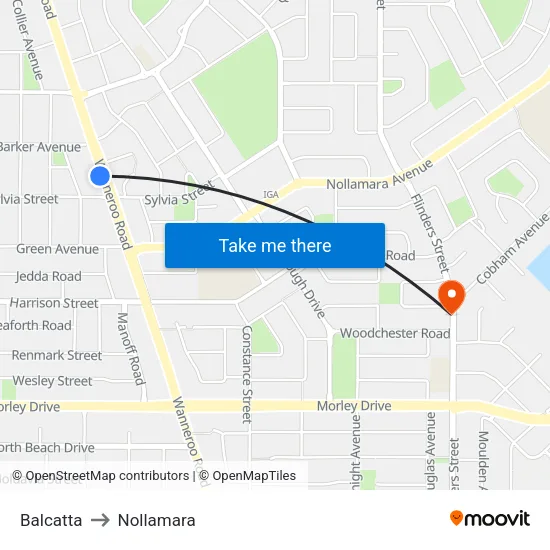 Balcatta to Nollamara map
