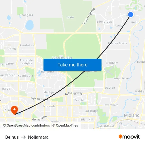 Belhus to Nollamara map