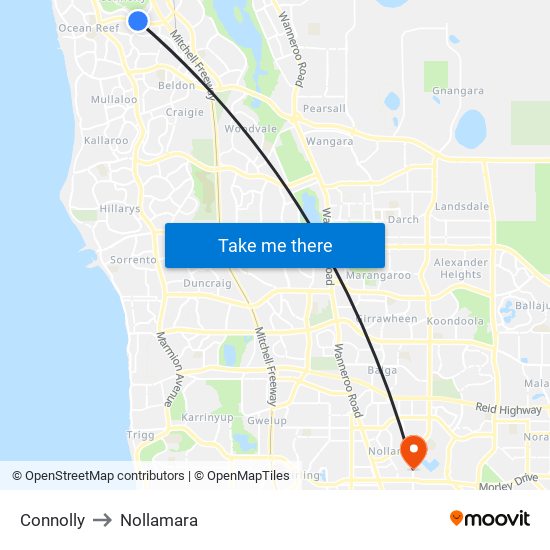 Connolly to Nollamara map