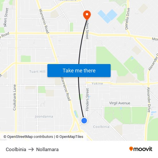 Coolbinia to Nollamara map