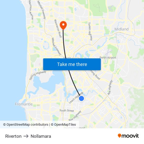 Riverton to Nollamara map