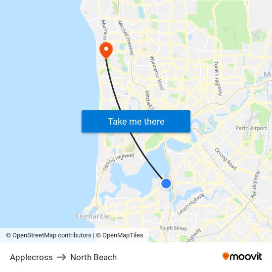 Applecross to North Beach map