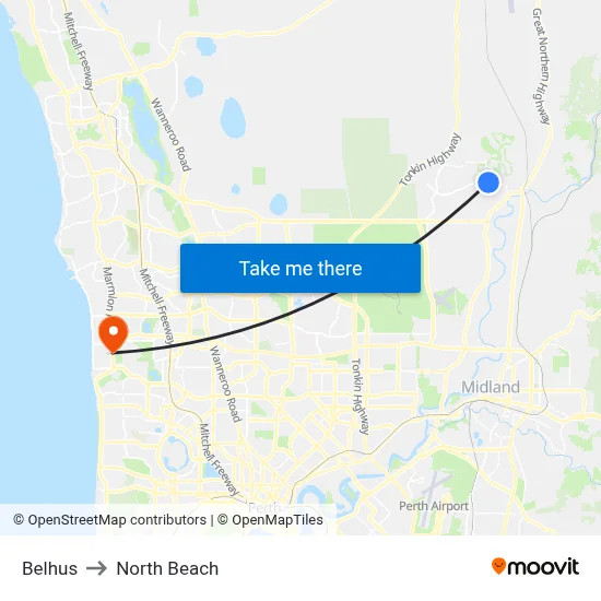 Belhus to North Beach map