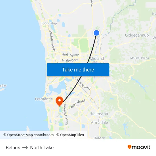 Belhus to North Lake map