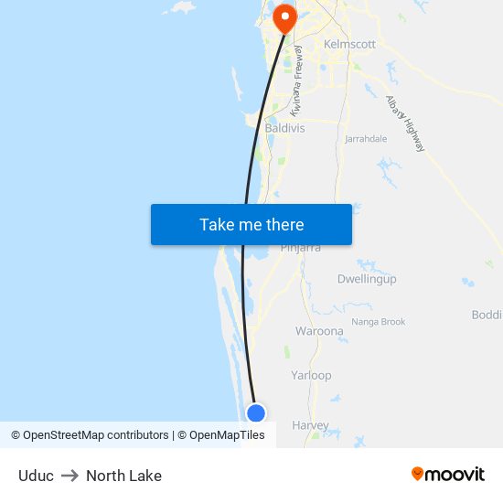 Uduc to North Lake map