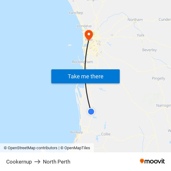 Cookernup to North Perth map