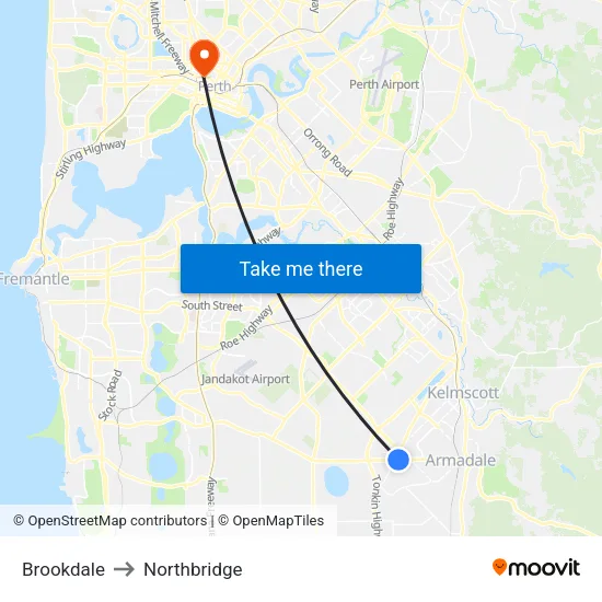Brookdale to Northbridge map