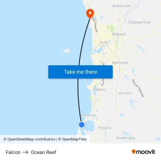Falcon to Ocean Reef map
