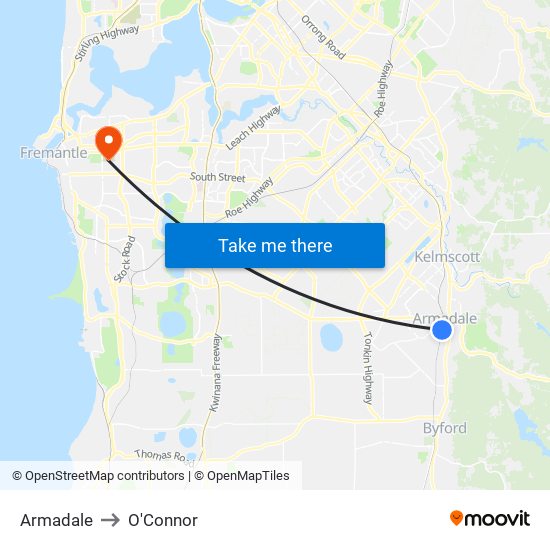 Armadale to O'Connor map