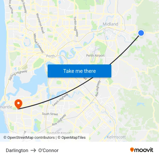 Darlington to O'Connor map